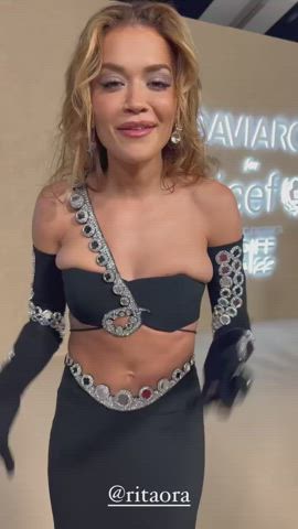 big tits blonde celebrity cleavage rita ora gif