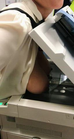 Selfie photocopying my tits in the office [GIF]