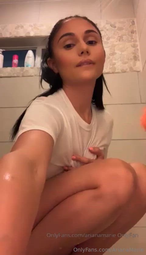 ariana marie hairy pussy pussy shower t-shirt wet wet pussy gif