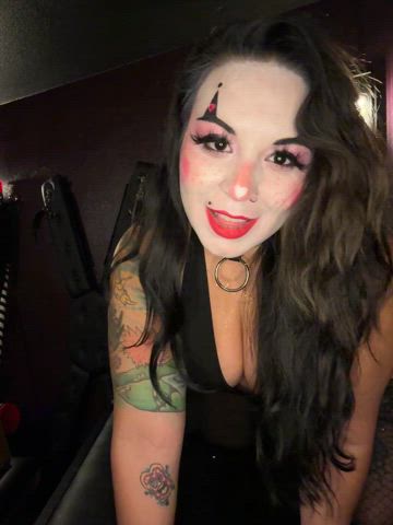 brunette clown clown girl onlyfans tits gif