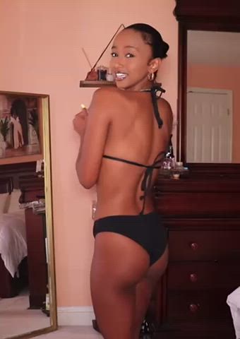 ass bikini ebony petite pretty skinny small tits wifey gif