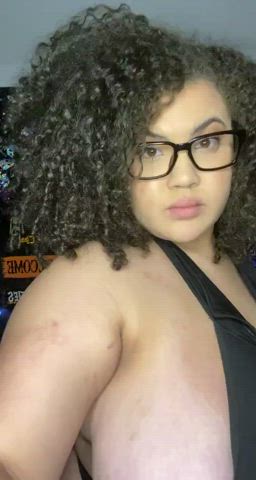 Areolas BBW Big Tits Boobs Chubby Glasses Huge Tits Tits Titty Drop gif