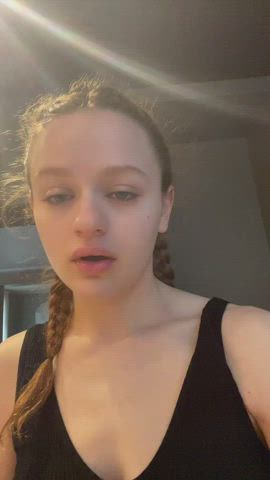 actress brunette celebrity joey king natural tits pigtails small tits gif