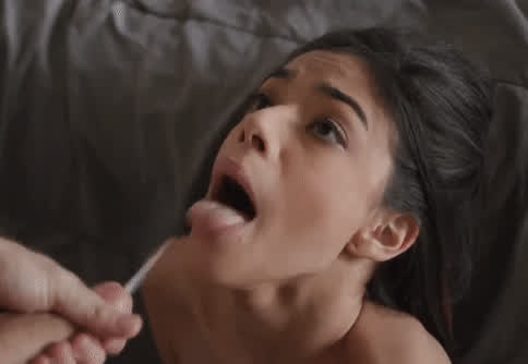 Cum In Mouth Cumshot Facial Latina Licking gif