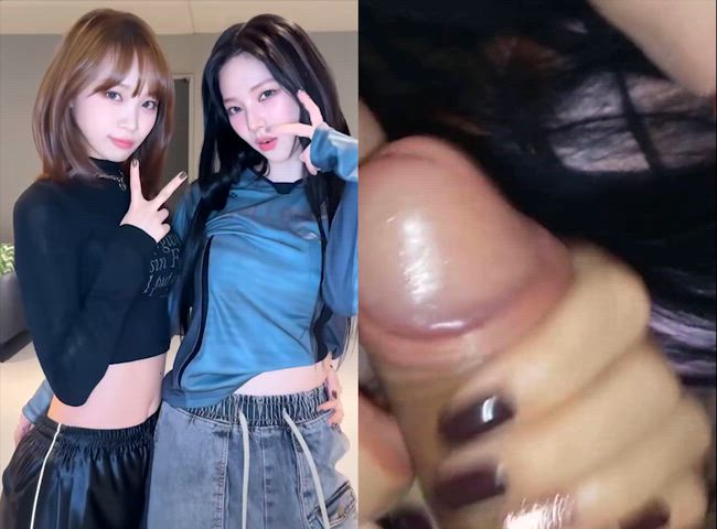 asian blowjob double blowjob korean split screen porn kpop gif