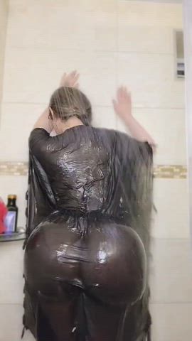 amateur ass clapping homemade shower wet gif
