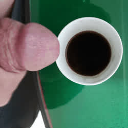 Cumshot in coffee