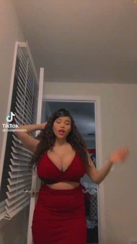 busty cleavage huge tits gif