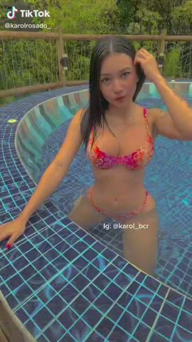 Ass Pool Tease Thick Thong TikTok Twerking gif