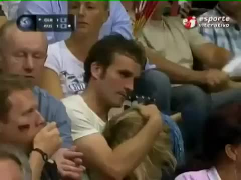 Dude Getting Head On Live TV During Volleyball Match