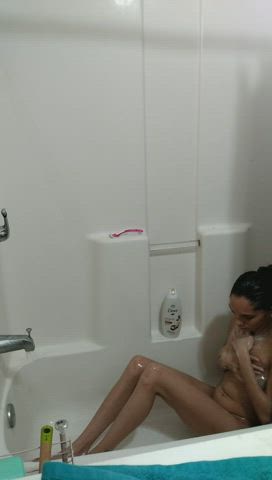 Fingering Shower Solo gif