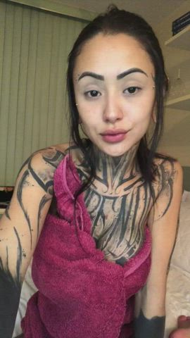 asian tease towel goth-girls gif