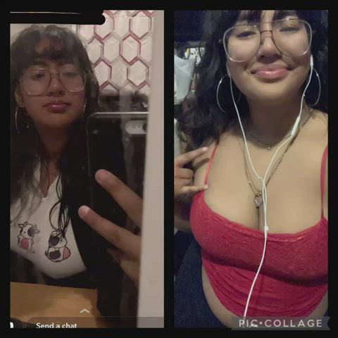 boobs glasses latina teen gif