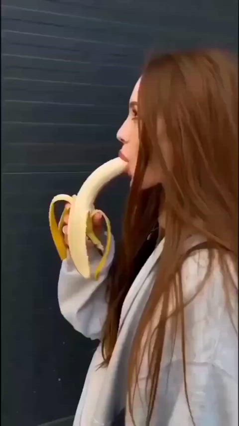 cute deepthroat redhead long hair sfw gif