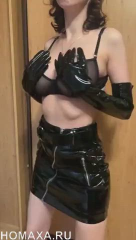 Amateur Dancing Homemade Latex Natural Tits Russian gif