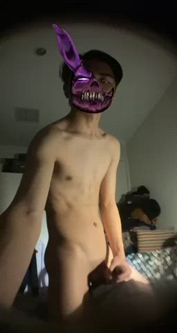 Cock Jerk Off Mask Solo gif