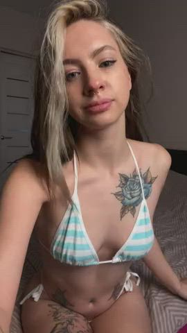 Blonde Tattoo Tits gif