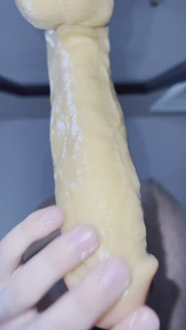 Watch as I FINALLY get this 10-inch dildo to fit...took a couple months but it was