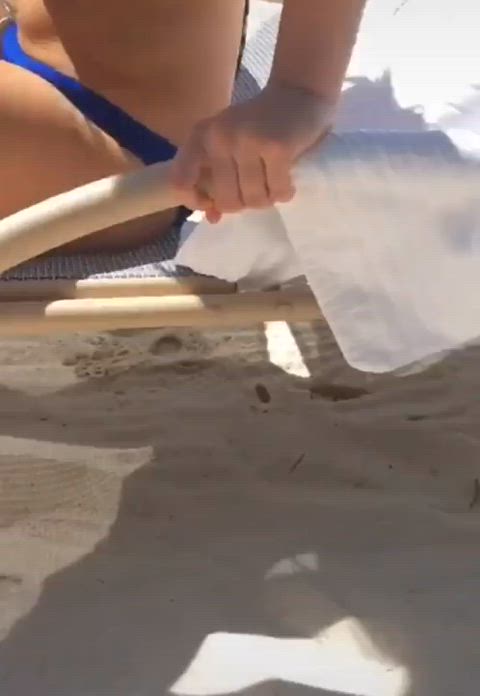 beach bikini candid pee piss gif