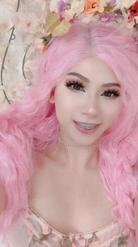 ahegao cosplay pink gif