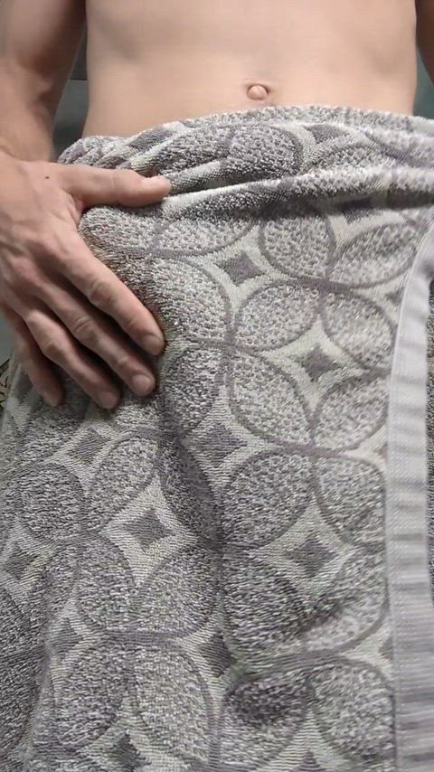 cock reveal skinny towel gif
