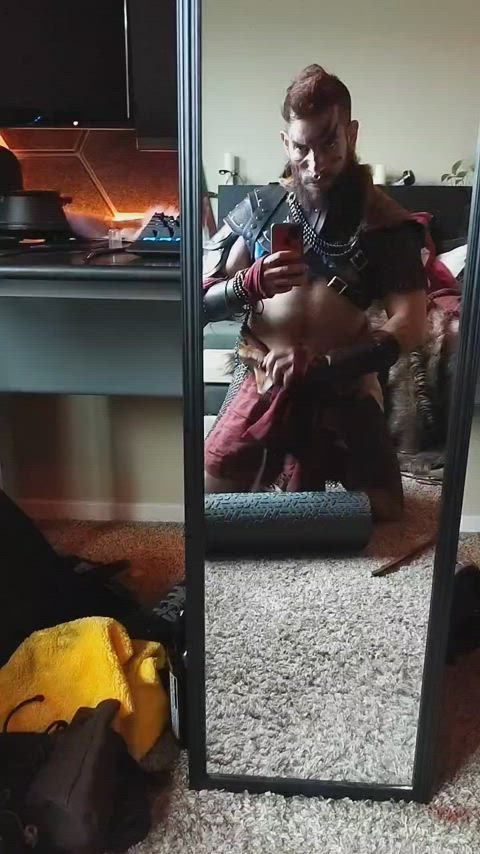 cosplay leather male solo gif