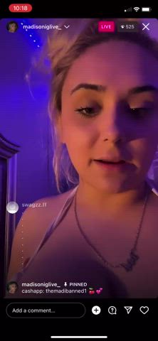 19 years old amateur big tits boobs camgirl chubby huge tits nipples teen gif