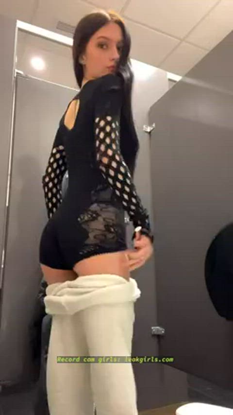 ass petite public gif