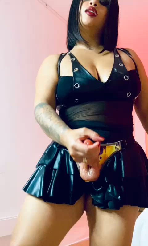 dildo dominatrix leather mistress public sissy sissy slut strap on gif