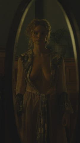 Blonde Celebrity Cinema Hairy Pussy Mirror Robe Seduction Teasing Undressing gif