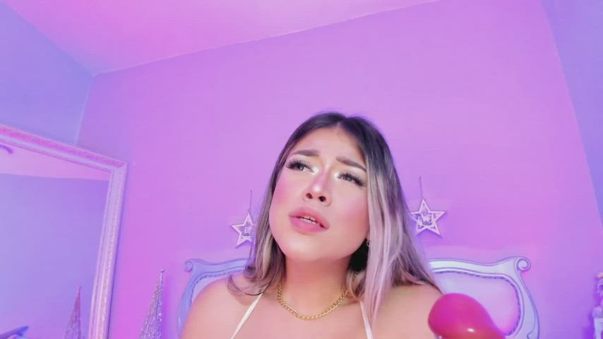 blonde blowjob curvy glamour green eyes latina moaning sloppy sucking gif