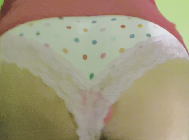 plug under my cute polka dot panties