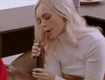 Blonde Interracial Oral gif