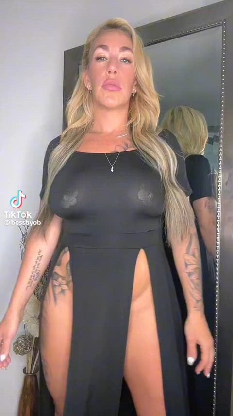 big tits dress pussy gif