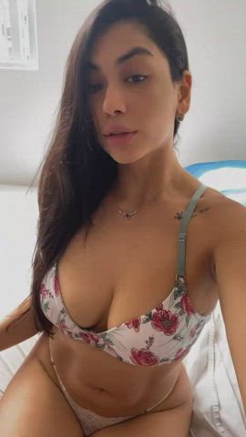 brunette latina tattoo tits gif