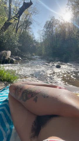 ebony hairy hairy pussy legs long legs natural outdoor tattoo tattooed gif