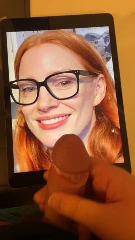 cum cumshot jessica chastain tribute gif