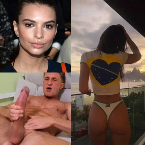 bwc babecock bikini celebrity cumshot emily ratajkowski nsfw petite gif