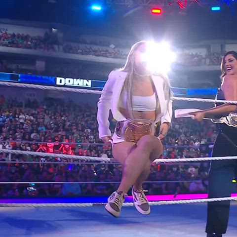 blonde celebrity wrestling gif