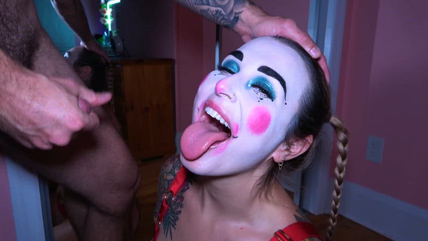 clown clown girl cum cum in mouth cumshot facial covered-in-cum cumshots gif