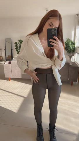 Legs Redhead Yoga Pants gif