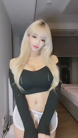 asian big tits cute dancing korean model gif