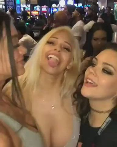 college girls kissing lesbian threesome gif