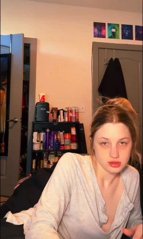 boobs cute nipslip petite pierced tiktok tits gif