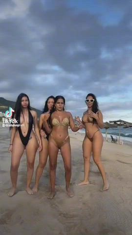 beach friends tiktok twerking gif