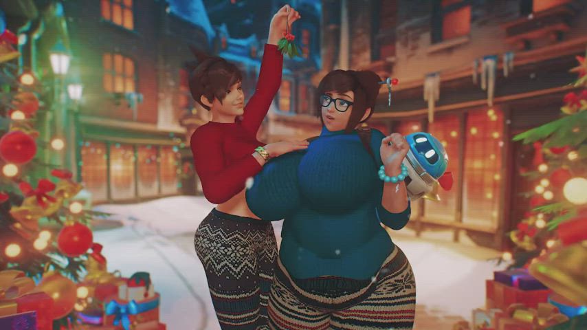 3d bbw huge tits kissing lesbian moaning overwatch thick wholesome gif