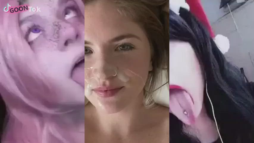 ahegao babe compilation cumshot loop pmv split screen porn gif