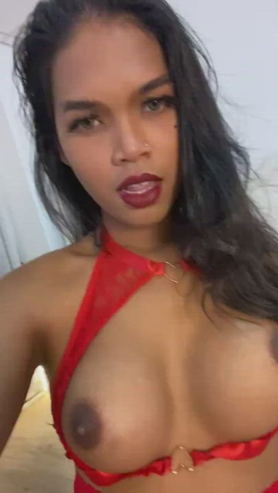 Big Tits Close Up Cute Kiss Lingerie Natt Chanapa Pretty Smile Thai Trans gif