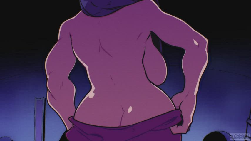 Animation Big Ass Big Tits High Heels Monster Girl Rule34 Sideboob Toes gif
