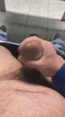 Cumshot Jerk Off Public Thick Cock gif